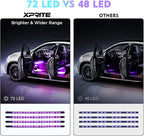 Xprite RGB LED Car Interior Bluetooth Light Strips w/Remote & Control Box, Silicone Sealed, Under Dash Footwell Lights Kit w/Cigarette Adapter for Vehicle Internal SUV Truck - 4 PCS - Image 2