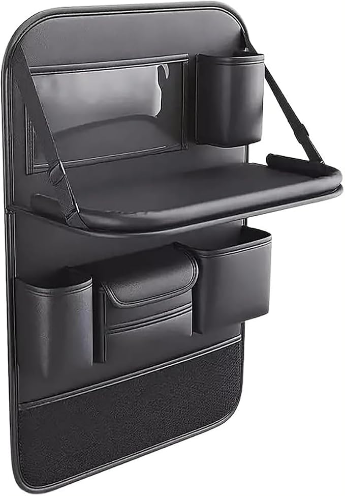 Car Backseat Organizer Foldable Tray with Tablet Holder | Storage pockets, SUV, sedan, seat back protection, travel organization, quick access by Mautopily