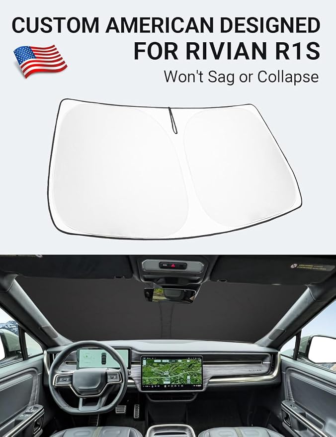 Proadsy Custom Fit Car Windshield Sun Shade for 2020-2026 Benz GLS-Class | 240T Heat Shield, Drops Temp 54°F, Blocks 99% UV, Prevents Dashboard Cracking, Summer Parking & Beach Trips, Easy Twist-Fold - Image 2