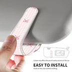 Leather Magnetic Sunglass Holder for Car Sun Visor, Cute Eyeglass Ticket Card Hanger Clip, Universal Auto Interior Accessories for SUV Pickup Truck, Pink Gingham Bow - Image 5