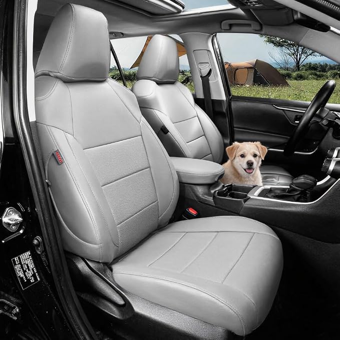 coverdream Full Set Leather Seat Covers for Toyota Corolla 2023-2026 LE Sedan(Not fit Hybrid),Airbag Compatible,Waterproof Car Seat Protector,Fit Like A Glove(Gray) by Coverdream