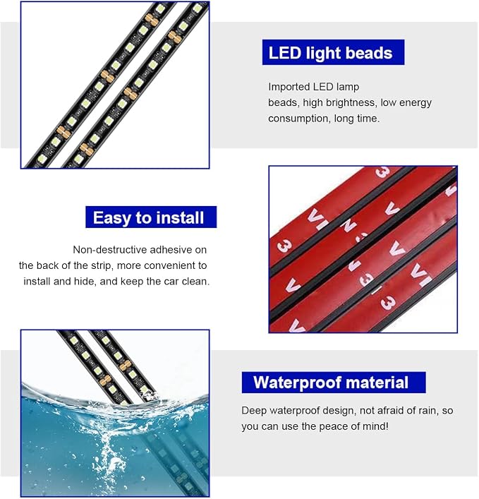 povtii Car LED Strip Light, 24 LED RGB Auto Under Dash Interior Atmosphere Lights, USB Vehicle Decorative Lamp Ambient Night Light Strip, Lighting Kit Car Accessories (Green) - Image 3