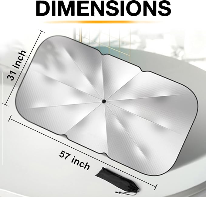 CHILL·TEK Pink Eyelash Car Windshield Umbrella, Hello Gorgeous Sun Shade Umbrellas for Car Front Window, Block UV Rays Foldable Windshield Umbrella Sun Visor Protector-Keep Car Cool for Most Vehicles - Image 2