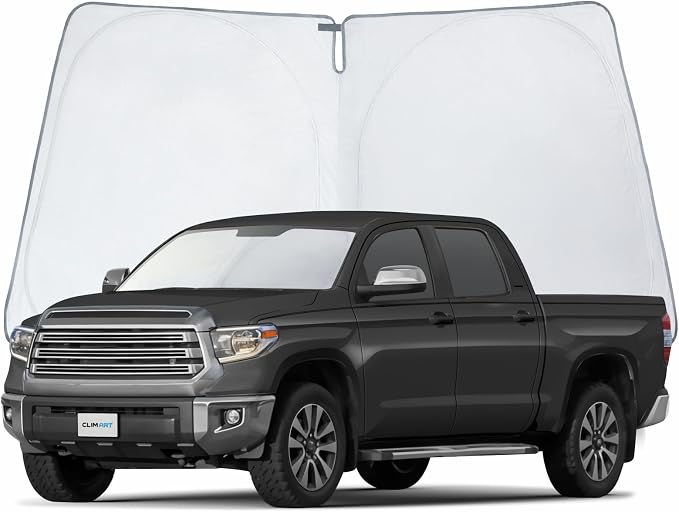CLIM ART Windshield Sun Shade for Toyota Tundra 2007-2021, Custom-Fit Foldable Car Sunshade, Vehicle Sun Protector, Front Auto Windshield Cover, Car Accessories - WS5029 by CLIMART