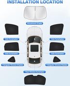 Canvcle Windshield Sunshade for Mazda CX-5 2017-2025 2026 CX5 Accessories Side Rear Window Shade Cover Kit Window Sun Blocker Privacy Protection Keep Vehicle Cool Black 8PCS - Image 6