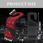 4PCS Bling Car Seat Headrest Hooks, Purse Holder for Car, Vehicle Back Seat Purse Handbag Hanging Holder with Crystal Rhinestone, Diamond Car Rear Seat Organizer for Vehicles (Red) - Image 2