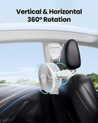 Gaiatop Mini Portable Stroller Fan, Small Clip on Fan 3 Speed Rechargeable | 360° Rotate Flexible Tripod, Battery Operated Detachable, Cooling for Car Seat Crib Treadmill Travel White - Image 6