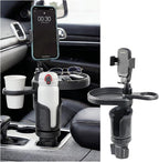 Car Cup Holder Tray, 3 in 1 Multifunctional Vehicle Food Water Bottle Phone Holder Expander Adapter with Adjustable Base, Detachable Auto Interior Food Tray Table, Universal Fit (Carbon Fiber) by Unknown