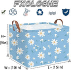 Rectangular Daisy Storage Basket,Kids Laundry Hamper,Waterproof foldable kids laundry basket,Blue Baskets,Books Box,Flower room decor(Daisy) - Image 8