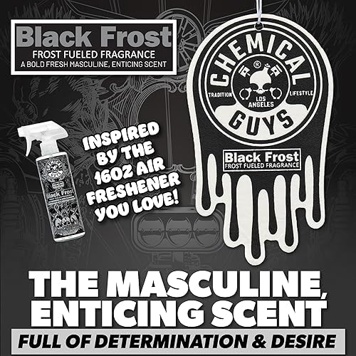 Chemical Guys, Hanging Air Fresheners, Black Frost Scent, 6 Pack, for Cars - Image 5