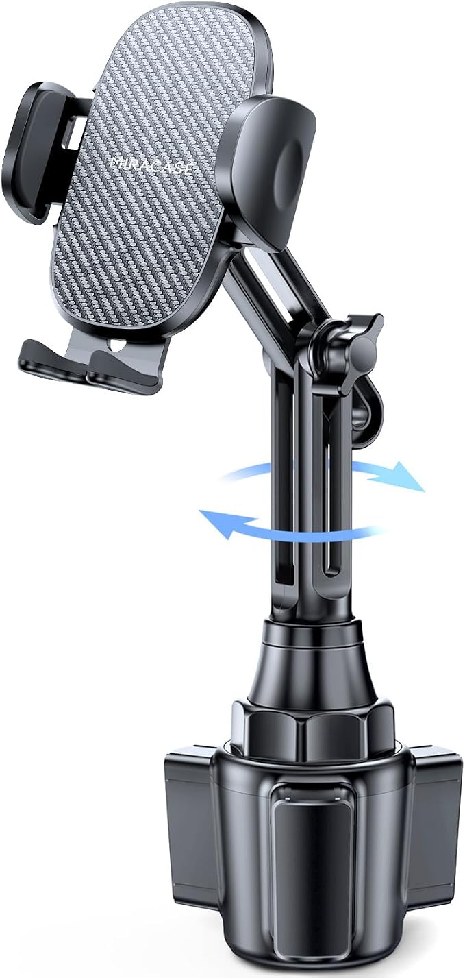 miracase [Latest Upgraded Universal Cup Phone Holder for Car, [Rotatable & Adjustable] Long Neck Car Cup Holder Phone Mount Compatible with iPhone, Samsung, Google & More Smartphones by Miracase