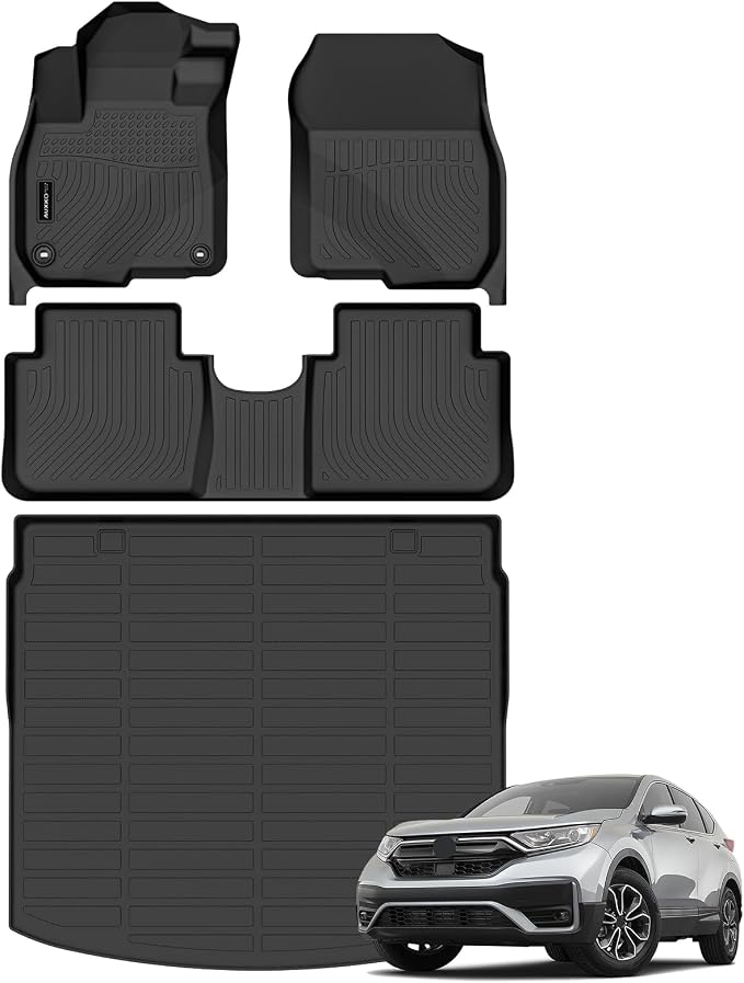 AUXKO Floor Mats Upper Cargo Mat for Honda CR-V 2017-2022 (Include Hybrid) | High Wall,All-Weather,All Season,Odorless,Anti Slip,Rain&Salt Resistant,TPE Material,Black,Accessories,Pet Friendly by AUXKO