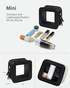 KOTORA Clear Makeup Bag Set for Women Portable Clear Make up Bag Cute Waterproof Travel Cosmetic Bag Toiletry Bag for Car Essentials Bag (Black) - Image 3