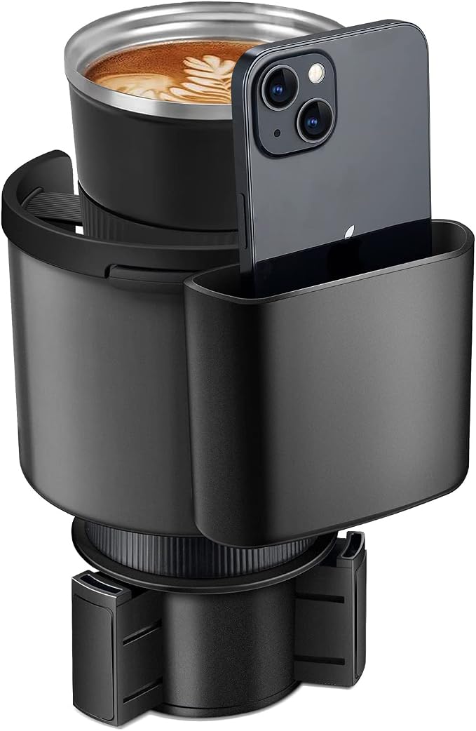 TYKOR Car Cup Holder Expander with Adjustable Base, Fits Bottles 16-46 OZ | Cup Holder Extender Adapter for Car, Fits YETI 24/36/46oz, Stanley 14-40oz, Large Water Bottles in 2.7"-4.2" (16-46 OZ) by TYKOR