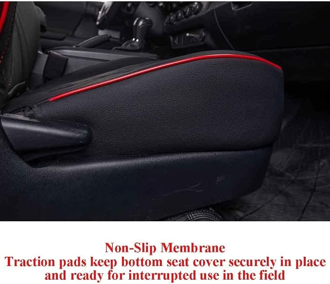 EKR Car Seat Covers for Subaru Forester 2026(NO Base),Full Set | Custom Fit for Subaru Forester 2026 Premium/Sport/Wilderness/Limited/Touring(NO Base)Faux Leather(Black with Red Trim) - Image 2