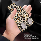 Car Seat Headrest Hook, Universal Leather Cute Hanger Holder Hook, Storage Organizer Interior Accessories for Purse Bags Handbag Luxury Yellow Leopard - Image 4
