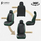 FLORICH Leather Seat Covers Full Set Automotive Car Seat Cover Front and Back Waterproof Auto Seat Covers Full Coverage Car Seat Protector Cushion Universal Fit for Most Cars SUV Trucks, Black&Green - Image 7