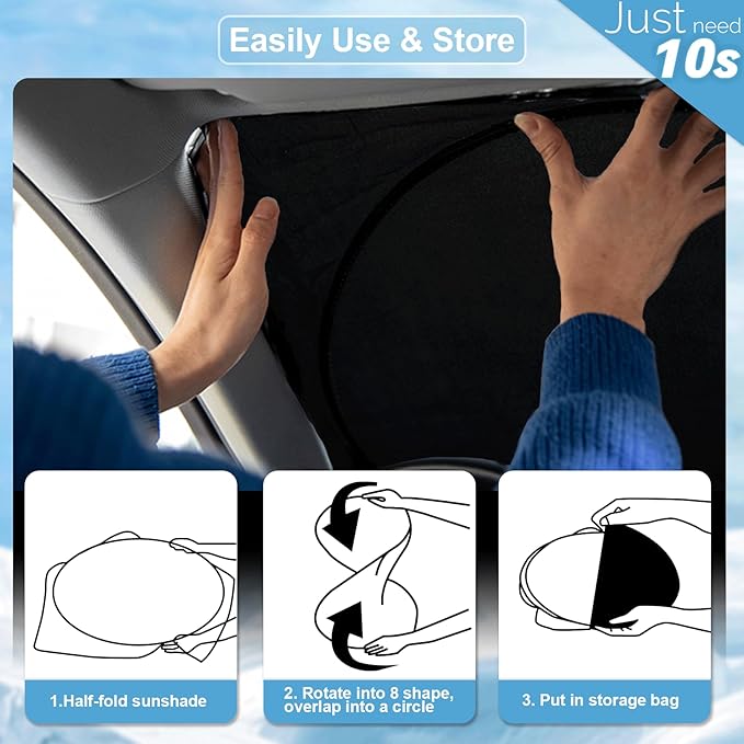 Windshield Sunshade for BMW X3 2018-2024, 2025, 2026 for M40i Sun Shades | Custom Fit BMW sDrive30i, xDrive30i, and Hybrid Window Cover Car Accessories Blocks UV Ray - Image 9
