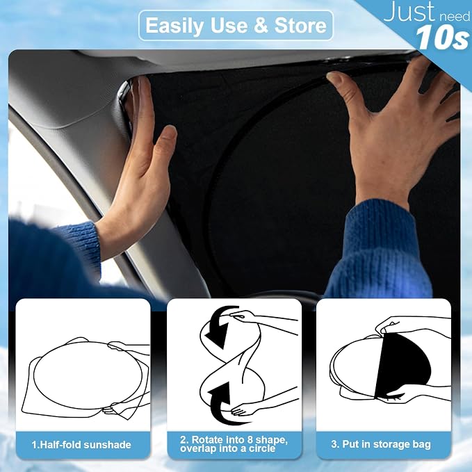 Windshield Sun Shade for Chrysler 300 300C 2011-2023 2024 2025 Sun Visor | Foldable Front Window Shield Cover Sun Protector Car Accessories Block UV Rays Heat - Image 6