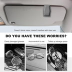 2PCS Sunglasses Holders for Car Sun Visor, Magnetic Leather Auto Visor Glasses Organizer Ticket Card Clip, Universal Eyeglasses Hanger Mounter for Most Cars, Trucks, SUVs (Gray) - Image 6