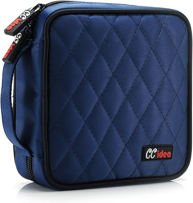 CCidea CD DVD Case Holder, Portable Disc Storage Wallet Binder, Multiple Capacity CD Organizer for Car Home Travel, Anti-Scratch Blu-Ray Game Disc Storage (Blue) by CCidea