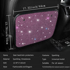 Luster Crystal Car Seat Back Protectors Automobile Kick Mats with Sparkling Rhinestones, Bling Bling Diamond Auto Seat Back Kick Protectors Interior Accessories Universal Fit Pink 2Pcs - Image 3