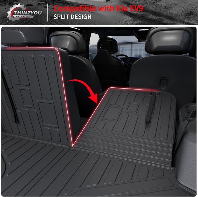 Floor Mats for 2024 2025 2026 Kia EV9 6&7 Seats | Cargo Liner Cargo Mat Trunk Mat Trunk Liner TPE Back Seat Cover Protector All Weather EV9 Accessories - Image 8