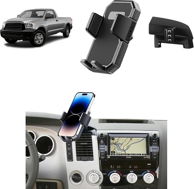 Car Phone Mount for Toyota Tundra 2007 -2013 /Sequoia 2008-2013 Accessories | Custom Air Vent Auto Lock Car Phone Holder for Tundra Fixed Cilp Hands Free 360° Rotation Phone Stand for All Smartphone by SpecificCarPhoneHolder