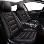 IKABEVEM Car Seat Covers Full Set Fit for Infiniti QX30 2017-2019: 5 Seats Auto Interior Accessories, Faux Leather Waterproof Seat Cushions Vehical Cover (Black) by IKABEVEM