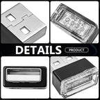 4 PCS USB LED Car Interior Ambient Lighting Kit, Portable Plug-in Atmosphere Lamp Decor Night Light, Universal Vehicle Interior Accessories for Most Cars (Red) - Image 4