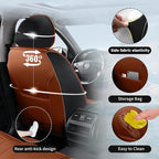 Fit Land Cruiser Premium Leather Car Seat Covers for Toyota Land Cruiser 2000-2025 2026 - Waterproof，Breathable，All-Weather Seat Cushion Protecto & Airbag Compatible, 2 Front Seat Brown - Image 4