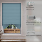 Myshade Arch Window Shades Half Circle Light Filtering Cellular Shades Cordless No Drill Blinds for Windows Half Moon Honeycomb Fabric No Tools Shades Easy Install (1PCS Blue 24" W X 12" H) - Image 4