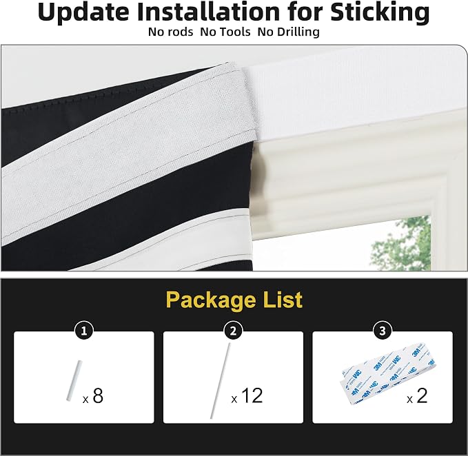 NICETOWN Black Magetic Blackout Roman Shade, No Drill Cordless Door Blinds | Thermal Insulated, Privacy Shades for Bedroom, No Tools Roll Shade, French Front Door Window Cover, 35 x 64 inches Long - Image 4