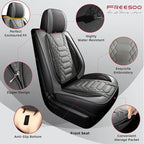 FREESOO Custom Leather for Toyota Tundra Seat Covers 2007-2013 Crewmax Cab | Fit for Crewmax Cab 5 Seats, Full Set, 60/40 Split Bench, Faux Leather, for Truck Toyota Tundra Accessories, BlackGrey - Image 5
