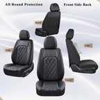 Coverado Car Seat Covers, Front Seat Cover, 2 Pack Waterproof Seat Covers for Cars, Luxury Faux Leather Car Seat Cushions, Car Seats Protectors, Black Car Seat Covers Universal Fit for Most Vehicles - Image 8