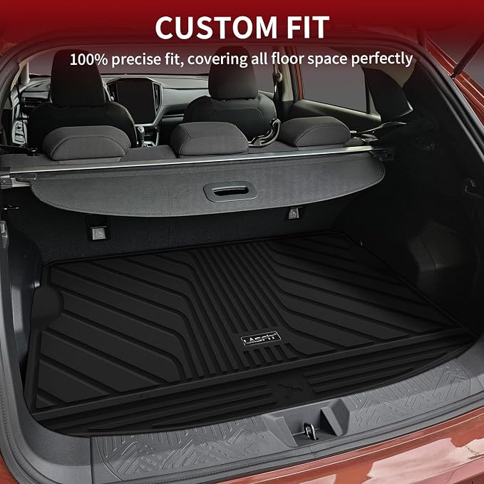 LASFIT Cargo Mat for Subaru Impreza & Crosstrek 2026 2025 2024 (Non Hybrid) | All Weather Custom Fit Anti-Slip Pet Friendly Easy Clean TPE Trunk Mat Cargo Tray Liner Accessories, Black - Image 3