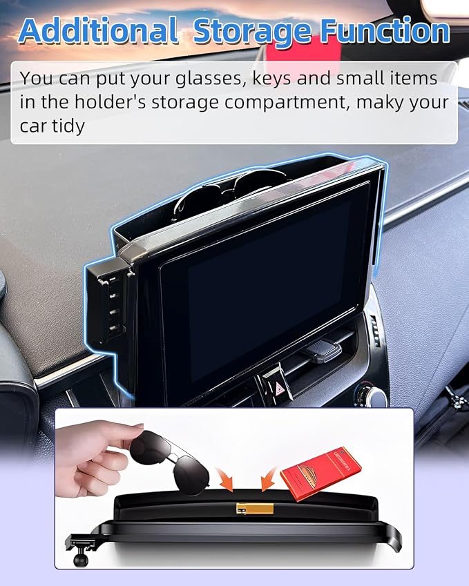 PZK Phone Holder for Toyota Avalon/Hybrid 2019-2022 Accessories 9'' Screen | Magsafe Magnetic Screen Car Phone Mount Fixed Clip Hands-Free 360° Rotation Not Affect Air Vent Phone Cradles Anti-Shake - Image 5