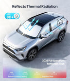 Wigoo 2026 8PC Full Set Window Sunshade for Toyota RAV4 2019-2025 | 7-Layer Cooler & Blacker, Ice-Crystal Tech, Full Set Shades With Windshield for Sun Block, Camping Accessories - Image 4