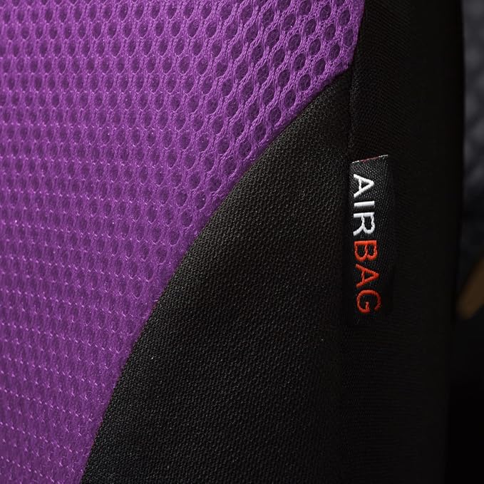 Flying Banner Car Seat Covers Front Seats Mesh Fabric Rear Bench Split Polyester Cover Easy Installation SUV CAR Woman Lady Femal (Front Set, Black Purple) - Image 6