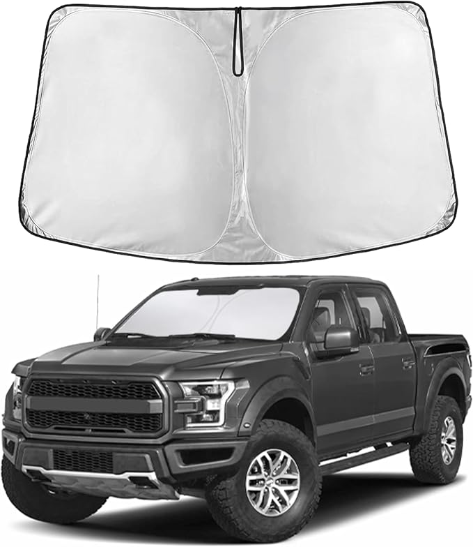 EcoNour Windshield Sunshade Compatible for Ford F150 2015-2018 2019 2020 | Sun Visor for Front Windshield & Window Sun Shade Cover, UV Heat Blocker & Protector, Car Accessories by EcoNour