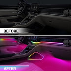 Dreamcolor Acrylic Interior Car LED Strip Light with Wireless APP Control, RGB 14-in-1 Ambient Lighting Kit with Music Sync, Dynamic Color Chasing Neon Light Kits for Car Interior - Image 3