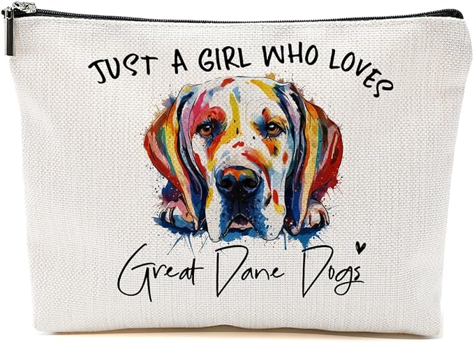 Great Dane Gifts Makeup Bag Great Dane Dog Lovers Cosmetic Bag | Travel Organizer Bags Makeup Pouch, Christmas Birthday Friendship Animal Lovers Gifts for Women Girls Sisters by Unknown