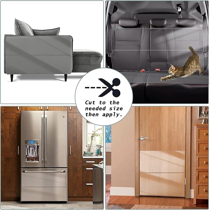Anti Cat Scratch Furniture Protector (17.3" x 118") Single Sided | Thicken Vinyl Transparent Cat Anti Scratch Tape Flexible Couch Protector from Cat Claw Sticky Paws for Sofa, Door, Wall, Bed - Image 7