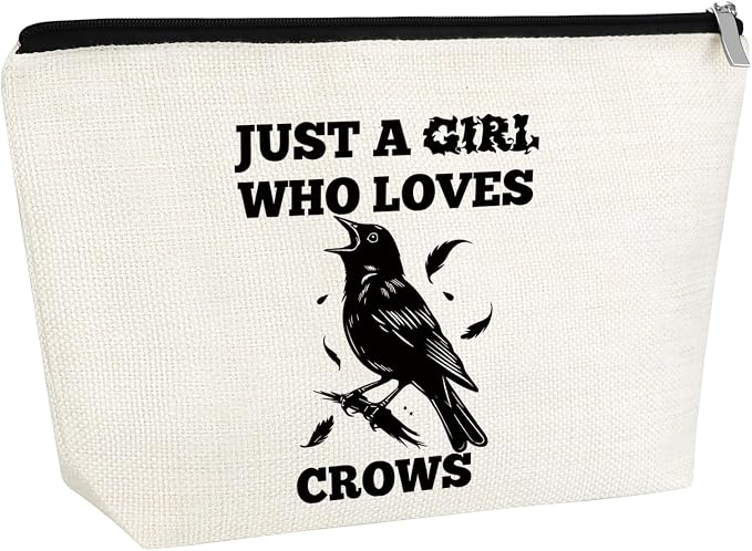 Crow Lover Gifts Makeup Bag Crow Gifts for Women Crows Themed Gift Black Crows Cosmetic Bag Bird Watching Gift Bird Lover Birthday Christmas Graduation Gift for Friend Daughter Colleague Sisters by Gfhzdmf