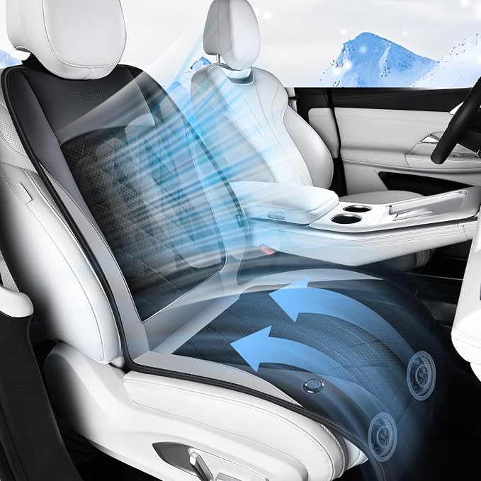 Cooling Car Seat Cover, Ventilated Seat Cushion Cooling Car Seat Pad for Summer Driving with 8 Powerful Turbo Fans Universal Fit for Car SUV Truck Van-Grey by FLORICH