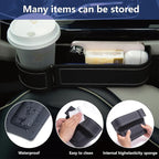 Car Seat Gap Filler Organizer,2 Pack Gap Filler for Car,Seat Gap Storage Box with Cup Holder Expander,Car Organizer Front Seat for Holding Phone, Glasses, Keys, Cards(Black) - Image 4