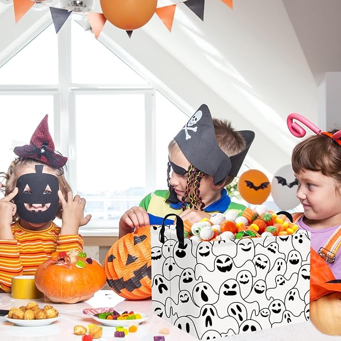 Halloween Ghost thriller basket,Empty Halloween basket,Horror and thriller decor,Trick or Treat Box for Boys and Girls,Horror decor(Ghost) - Image 5