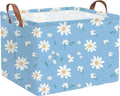 Rectangular Daisy Storage Basket,Kids Laundry Hamper,Waterproof foldable kids laundry basket,Blue Baskets,Books Box,Flower room decor(Daisy) by FXOCSHE