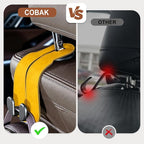 CoBak Purse Hook for Car - Universal Premium Stitched Leather and Aluminum-Magnesium Alloy Double Car Seat Back Storage Hook for Purses, Handbags, Bags (2 Pack),Bright Yellow - Image 2