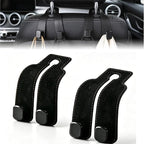Car Seat Headrest Hooks for Purses and Bags, 4-Pack Heavy Duty Car Seat Hooks with Anti-Slip Pad, Universal Car Backseat Organizer Hanger Accessories for Grocery Bags (Black) by HIGHBU